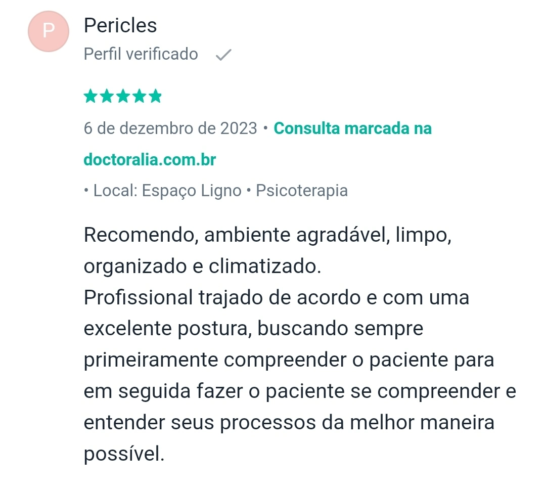 Depoimento Pericles Doctoralia Ciro Guedes Espaço Ligno Avaliação Neuropsicológica