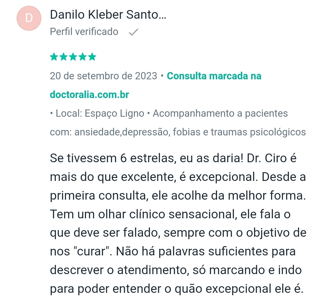 Depoimento Danilo Doctoralia Ciro Guedes Espaço Ligno Avaliação Neuropsicológica