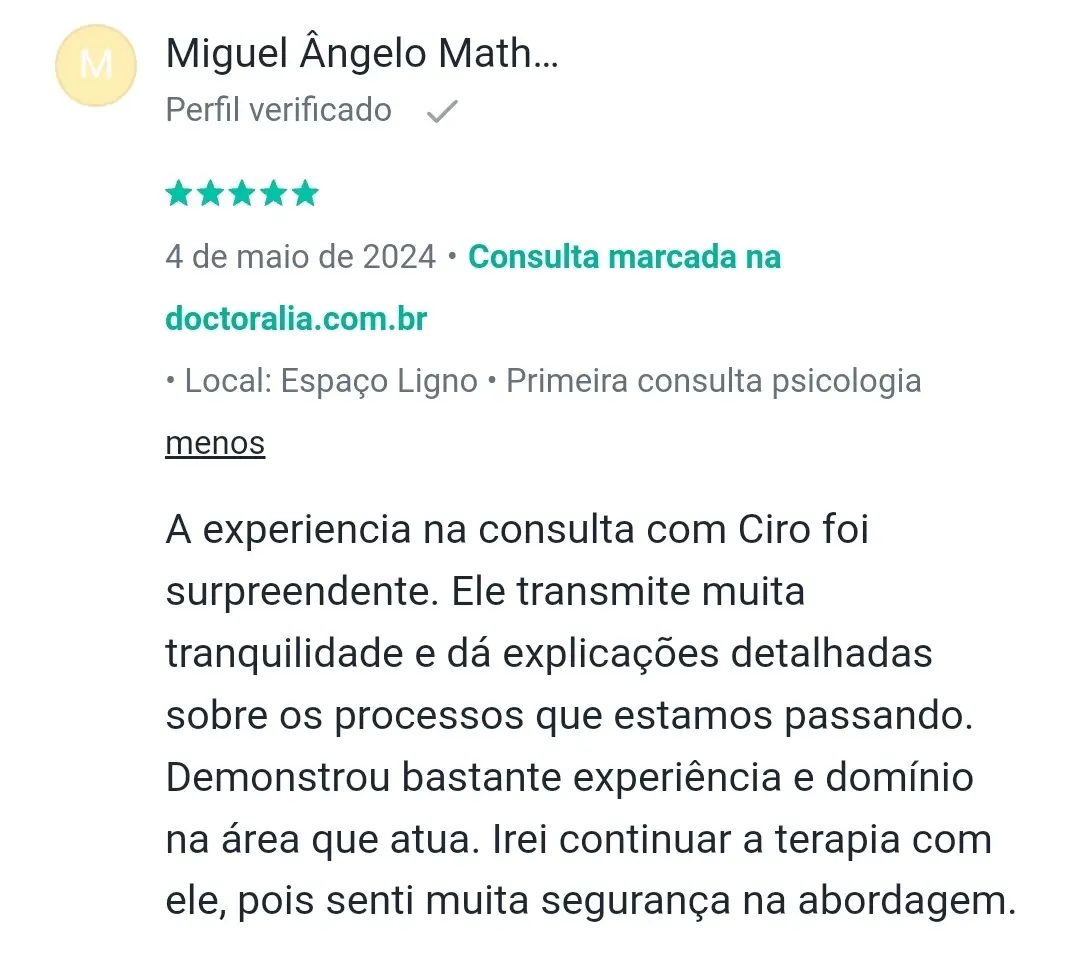 Depoimento Miguel Doctoralia Ciro Guedes Espaço Ligno Avaliação Neuropsicológica em Salvador
