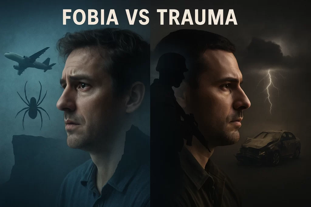 Entenda a diferença entre fobia e trauma. Descubra o que caracteriza cada um, exemplos, sintomas e tratamentos. Fobia é medo irracional de algo específico, enquanto trauma é resposta a eventos extremos. Saiba como identificar e buscar ajuda profissional para superar fobias e traumas.